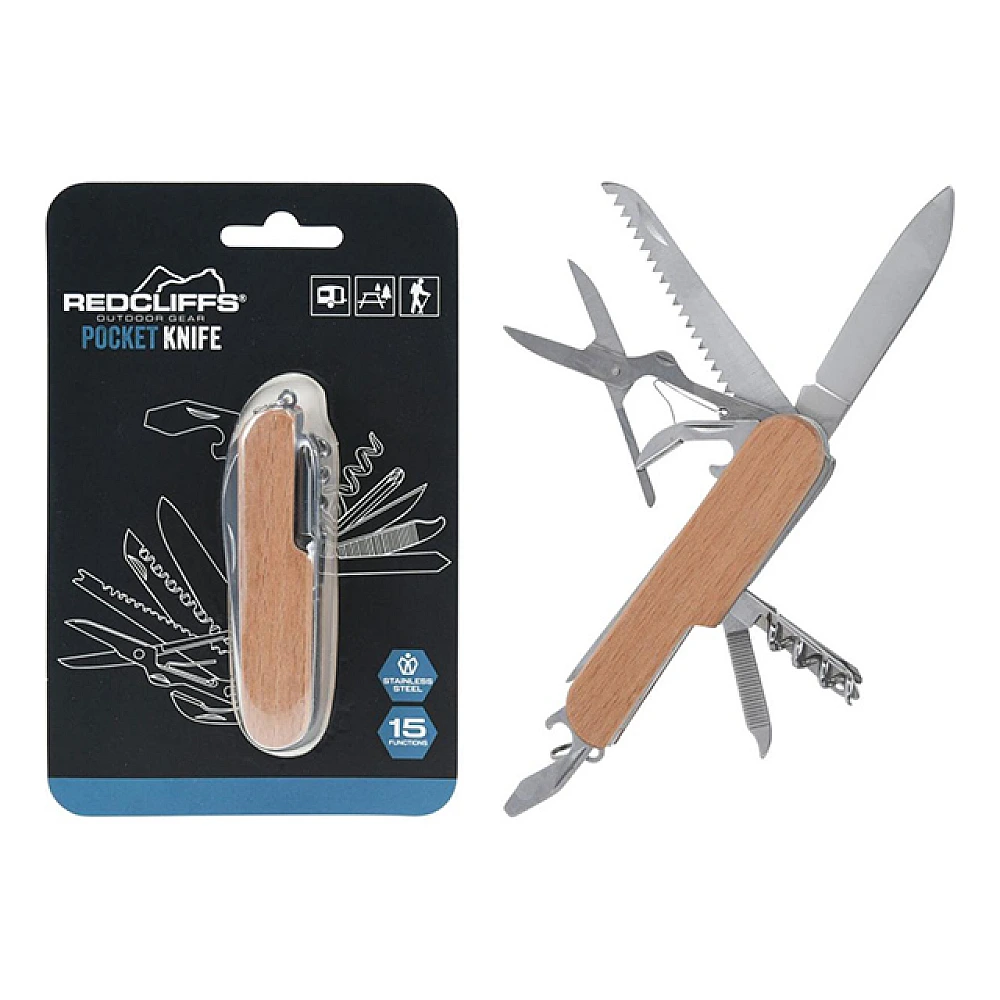 Cutit de buzunar Redcliffs 15 functii, 9cm