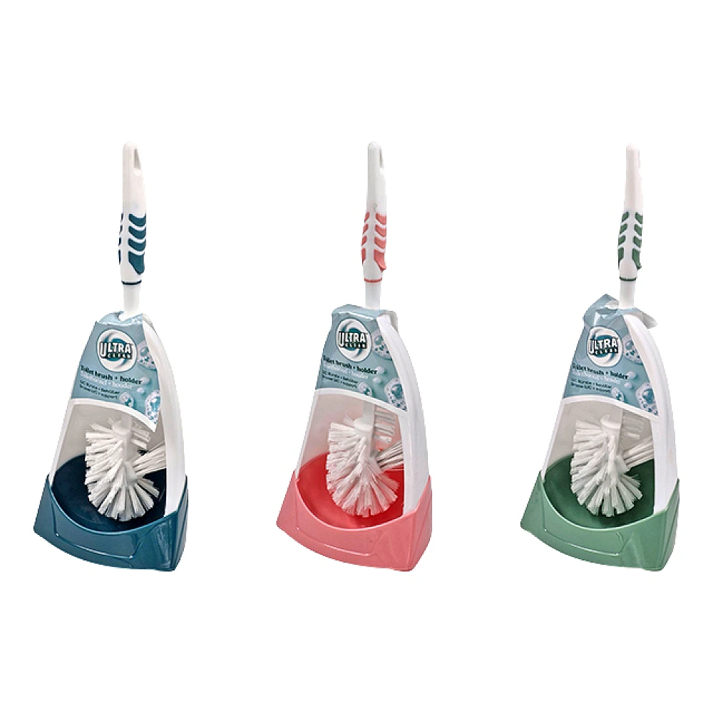 Perie WC cu suport tip colt Bathroom 36cm, din plastic