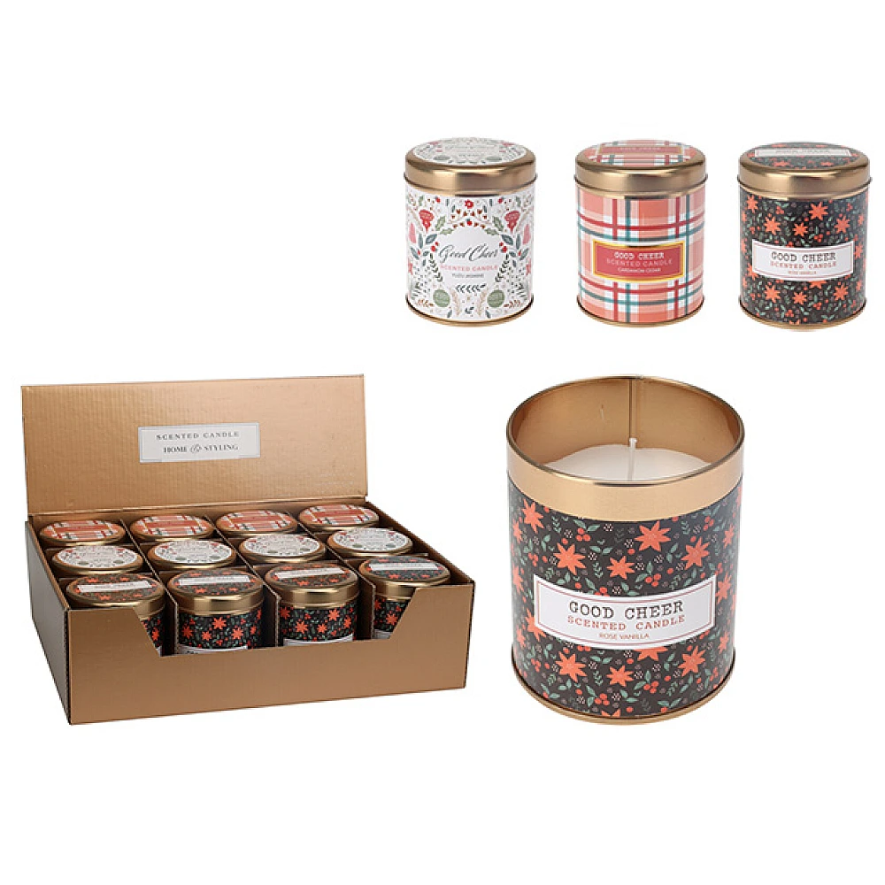 Lumanare parfumata in borcan metalic 7X8cm, 3 arome