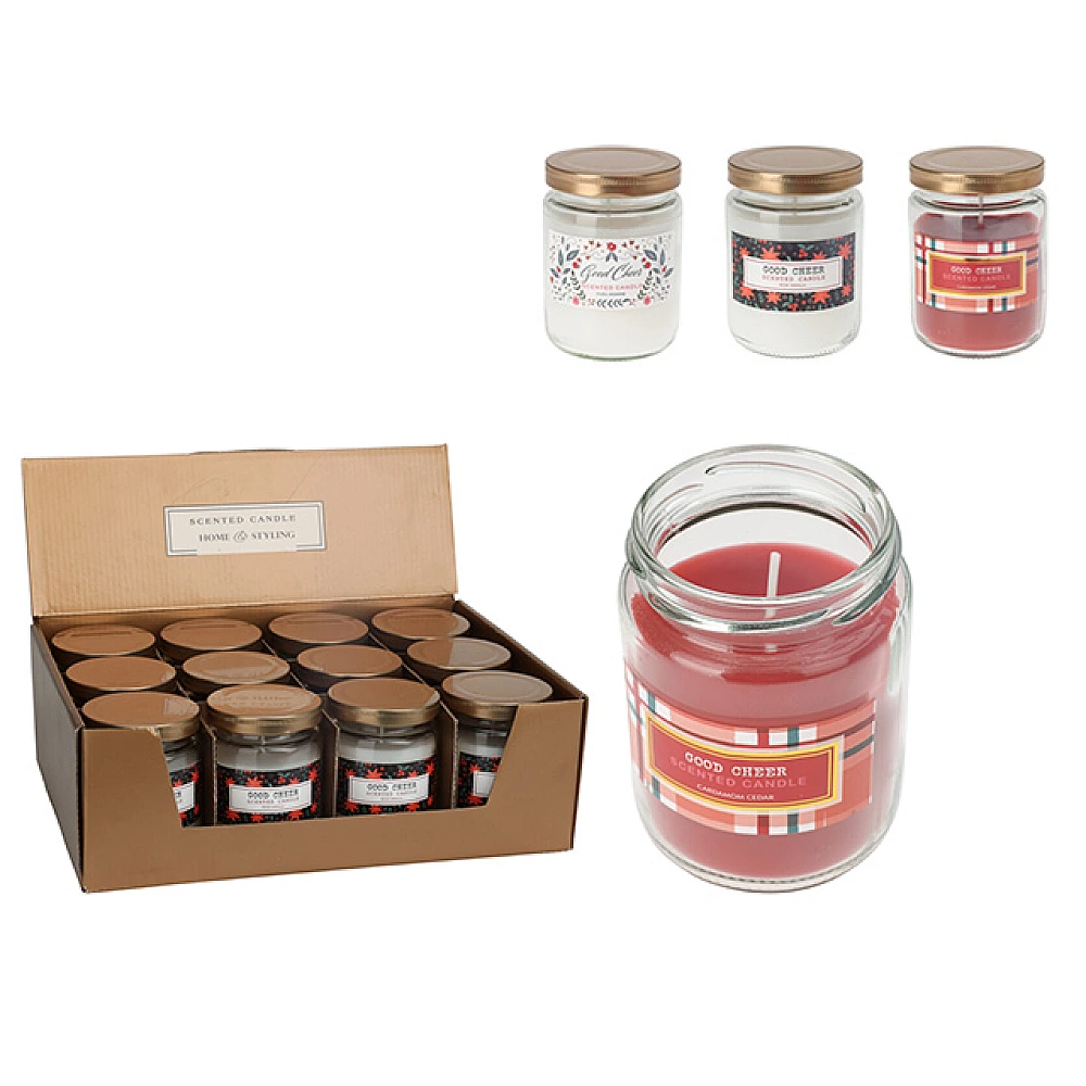 Lumanare parfumata in borcan 6X9cm, sticla, 3 arome