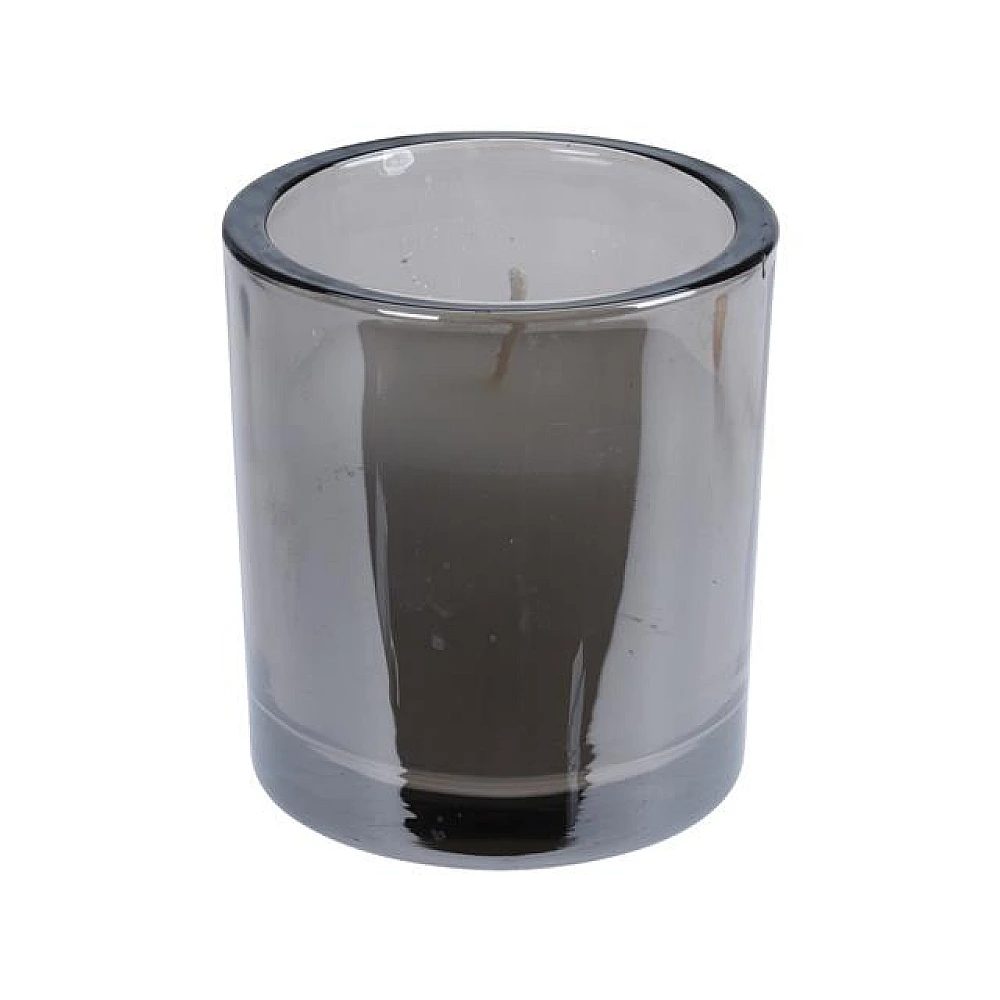 Lumanare in candelabru de sticla 8X7cm, suriu perlat