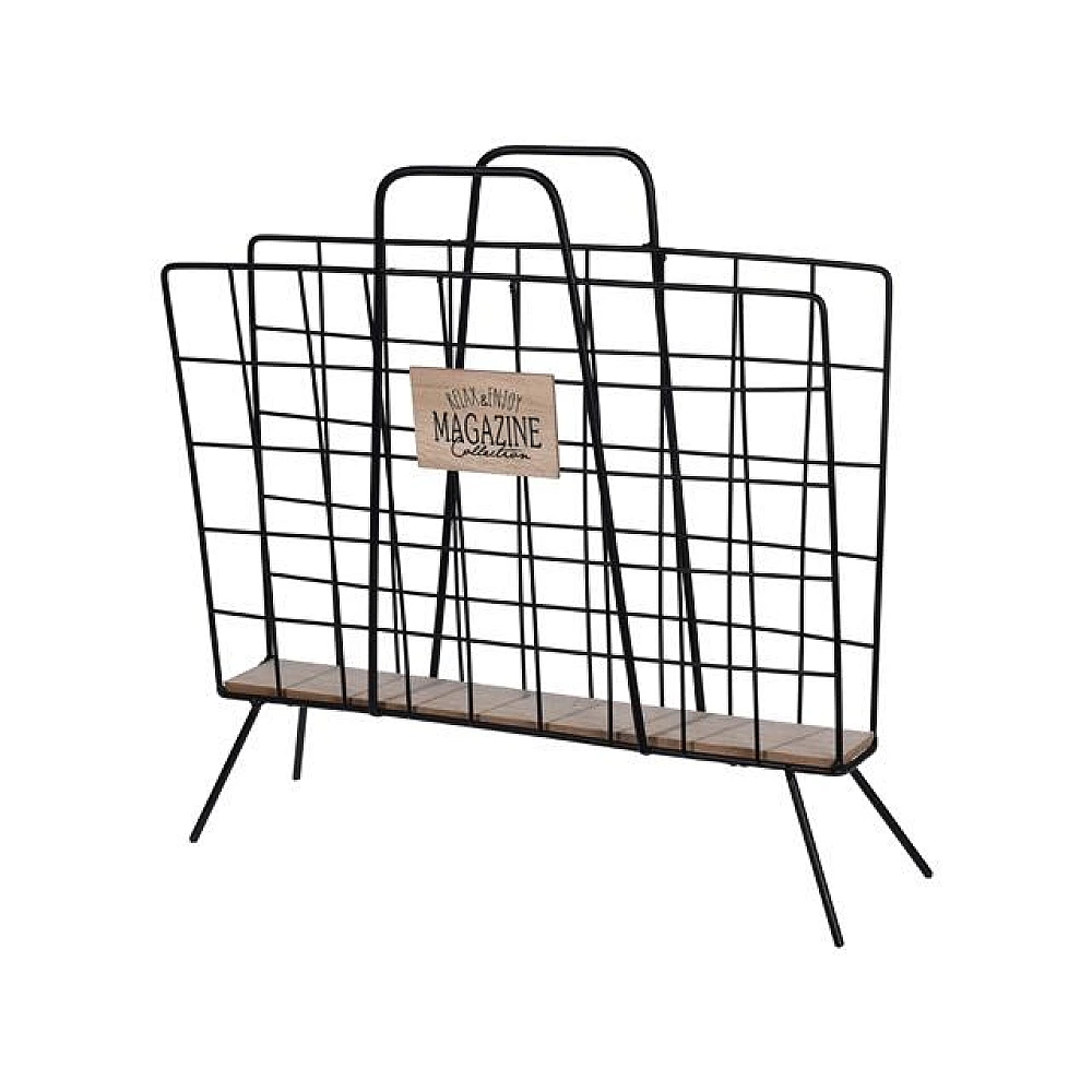 Suport pentru ziare si reviste 42X37X12cm, metal/lemn