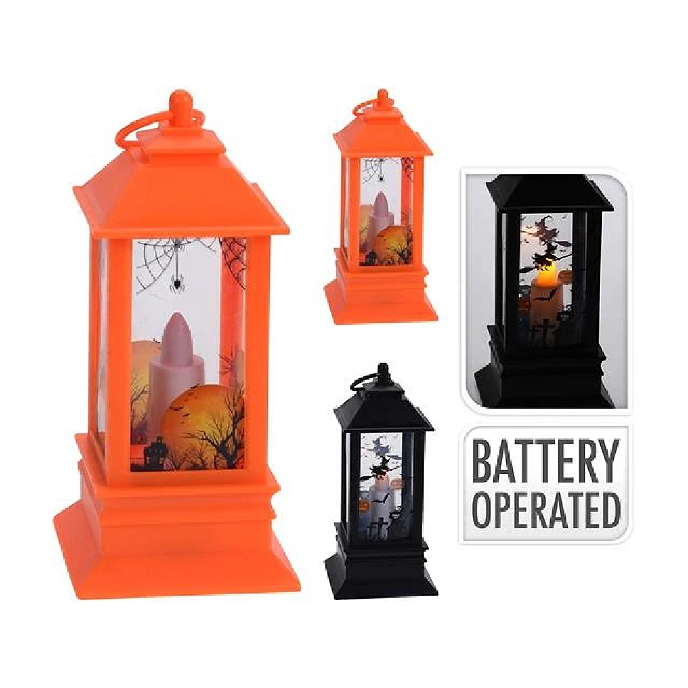 Felinar LED Halloween 12cm, plastic, 2 culori