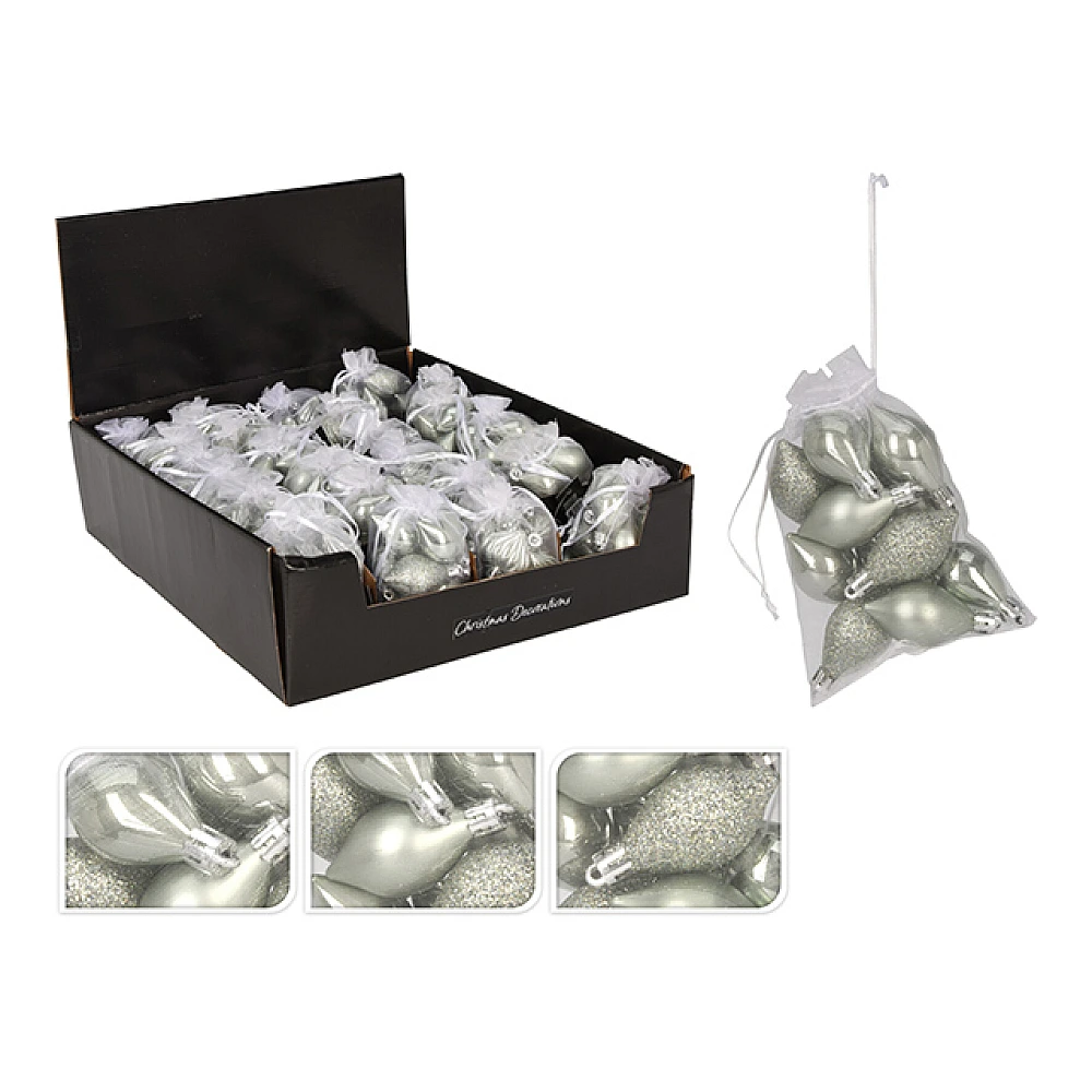 Set decoratiuni pentru brad 12buc, verde