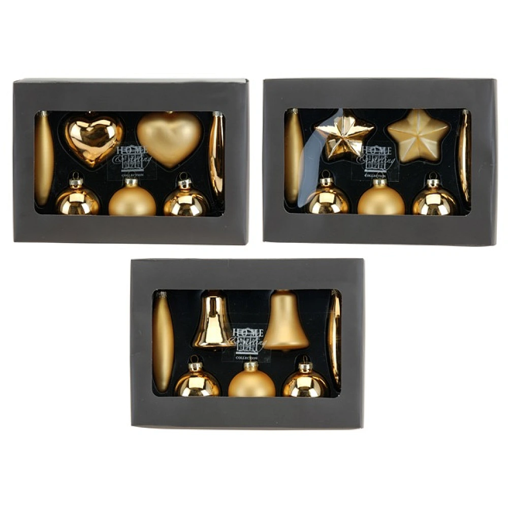 Set decoratiuni pentru brad din sticla 