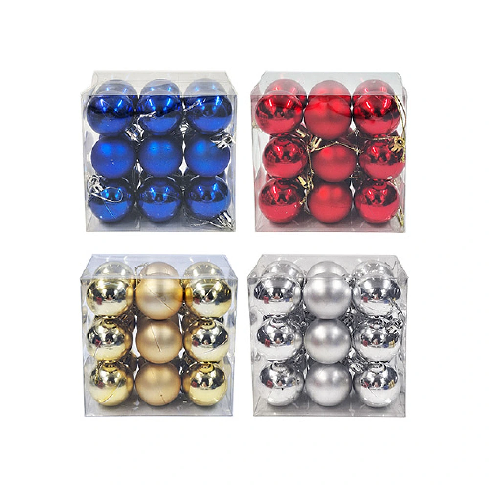 Set globuri pentru brad 18X40mm, in cutie