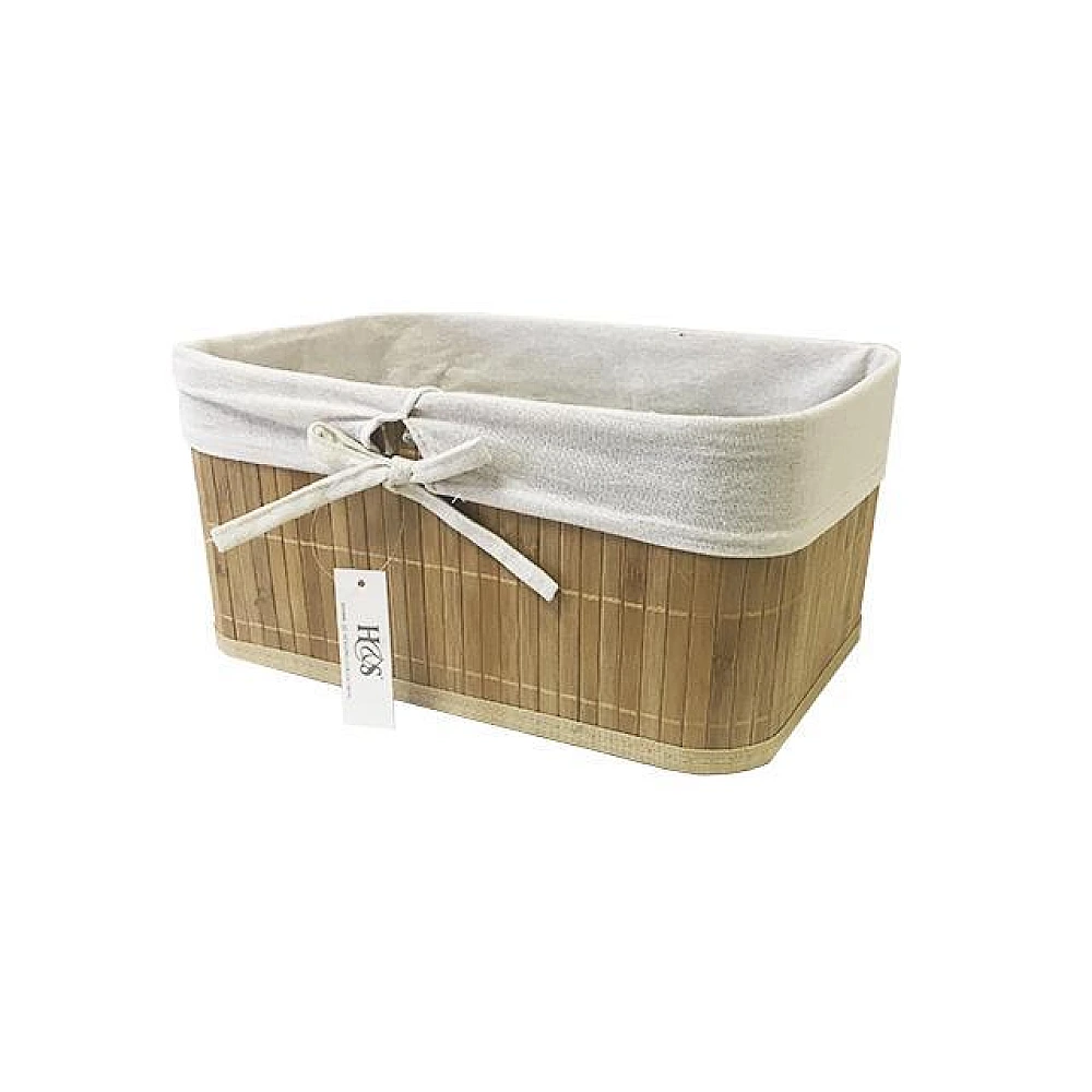 Cos 34X23cm, H16cm natural, cu pânză albă