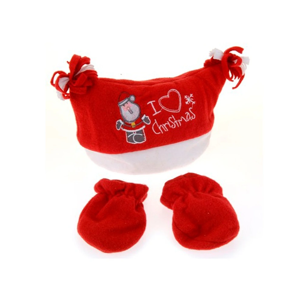 Set caciula+manusi de craciun pentru copii