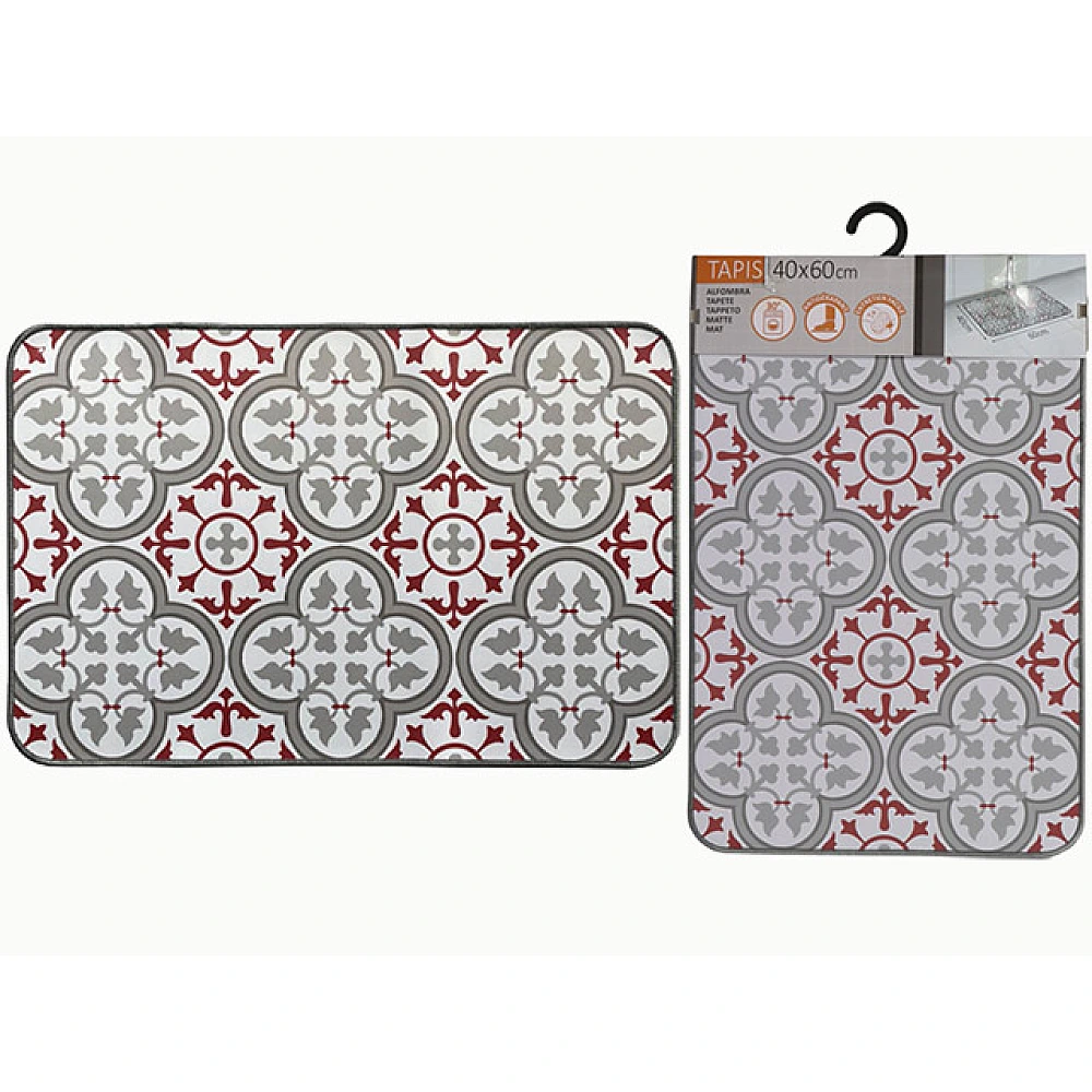 Covoras antiderapant 40X60cm Luance Paco Rouge, poliester/ cauciuc