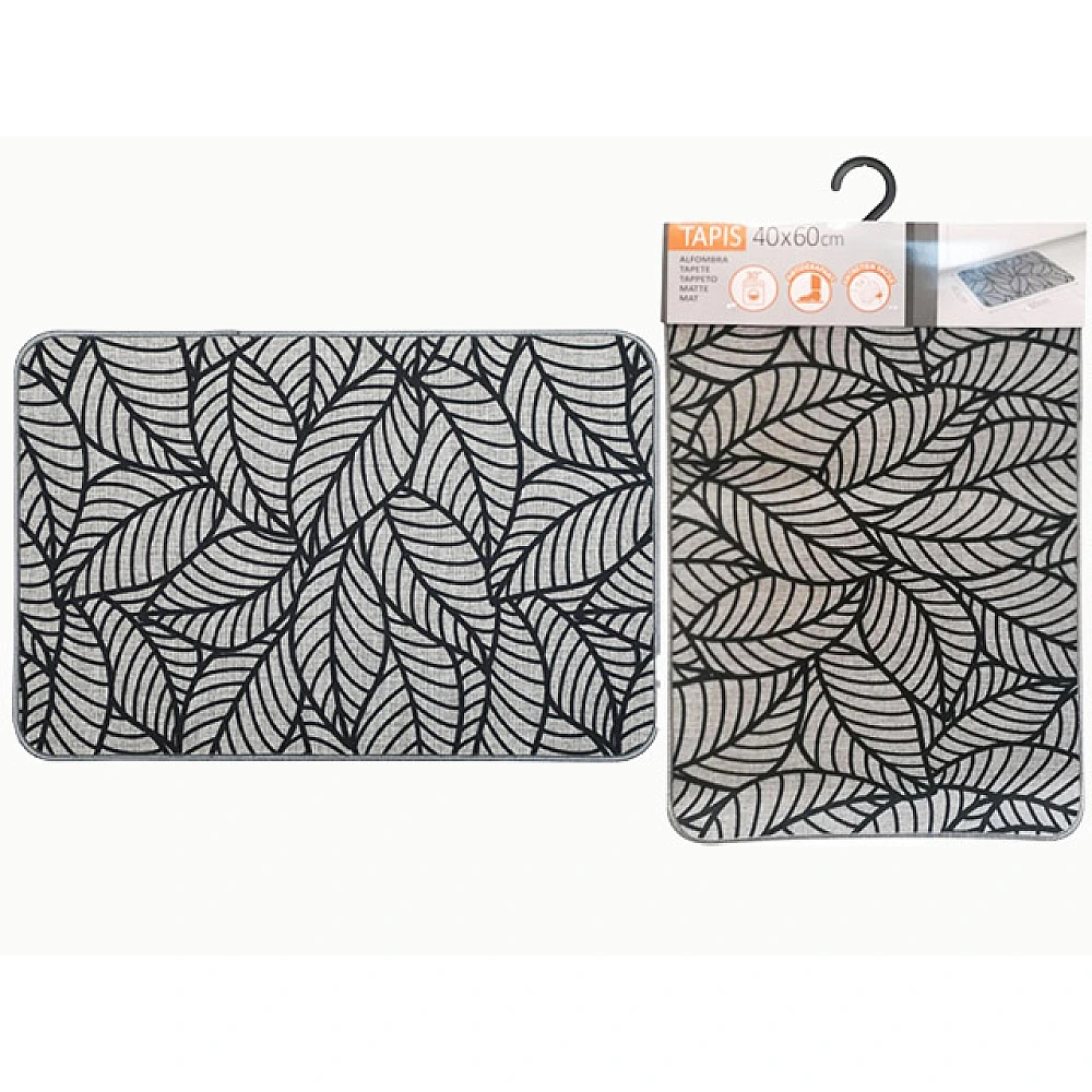 Covoras antiderapant 40X60cm Luance Jungle, gri, poliester/ cauciuc