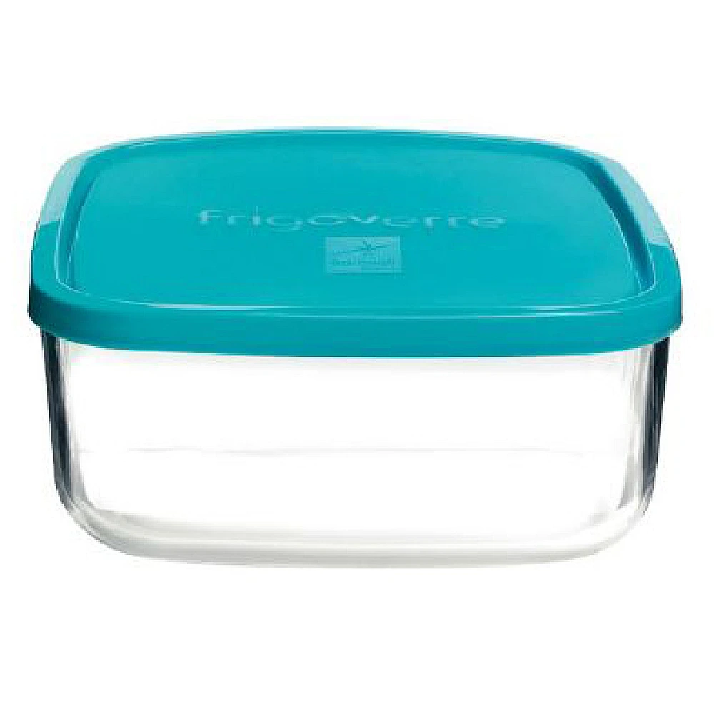 Recipient cu capac Frigovere  3.37l, 22X22cm, sticlă, transparent/albastru