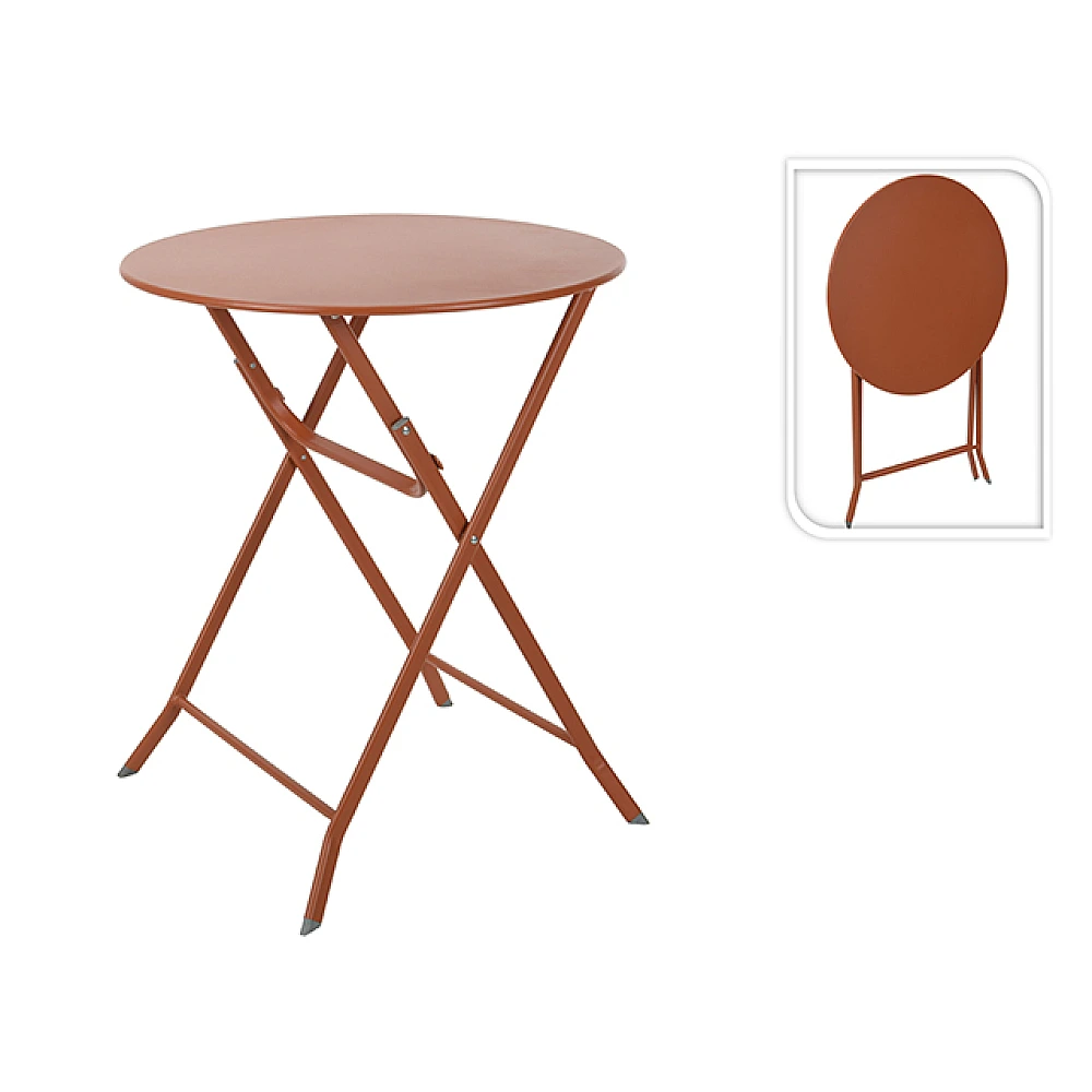 Masa plianta D60cm,H70cm, metal, maro