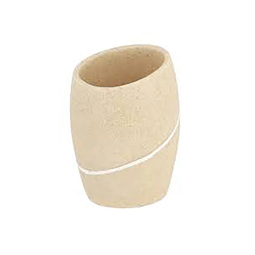 Pahar pentru periute de dinti Tendance Stone 7.2X6.5X9.8cm, bej, din polirezină