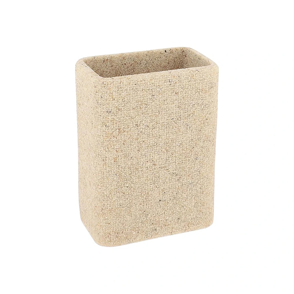 Pahar pentru periute de dinti Tendance Sand, bej, din polirezină