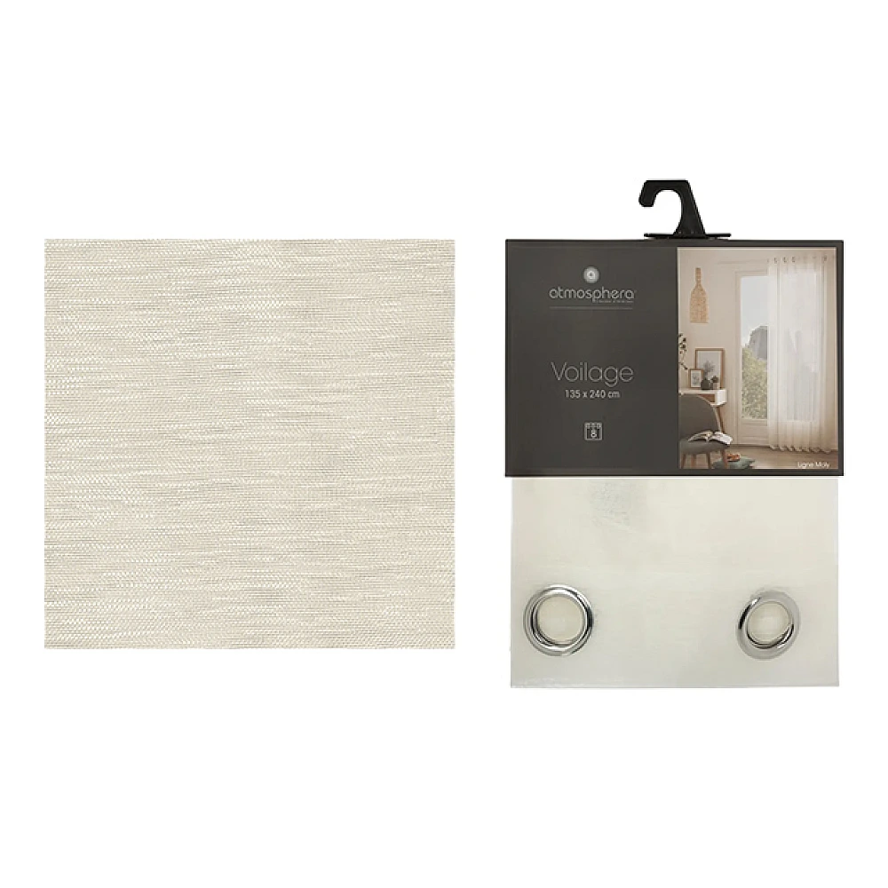 Perdea transparenta 135X240cm Atmosphera Moly, ivory, poliester