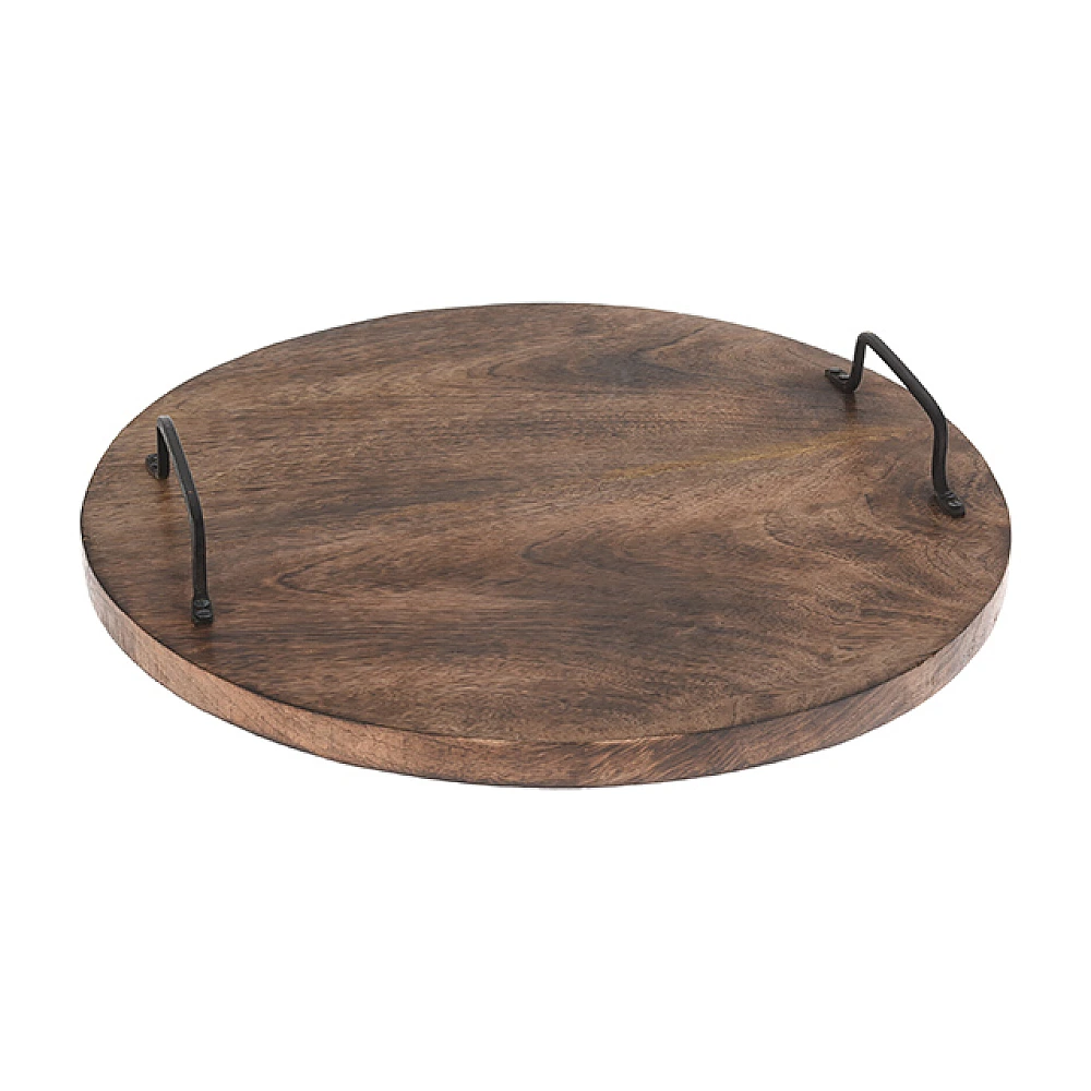 Platou de servire EH D39X5cm, manere metalice, mango
