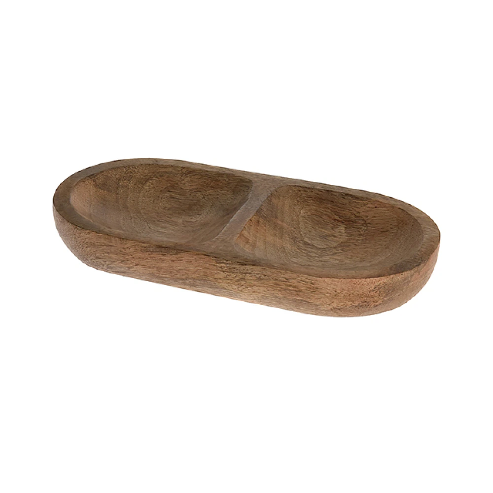 Platou de servire mango 2 compartimente 20X10X2.5cm