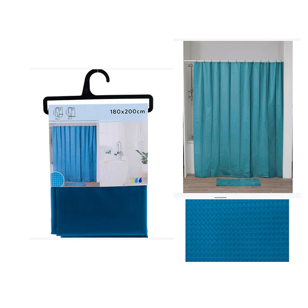 Perdea pentru dus 180X200 cm Tendance, poliester, albastru inchis