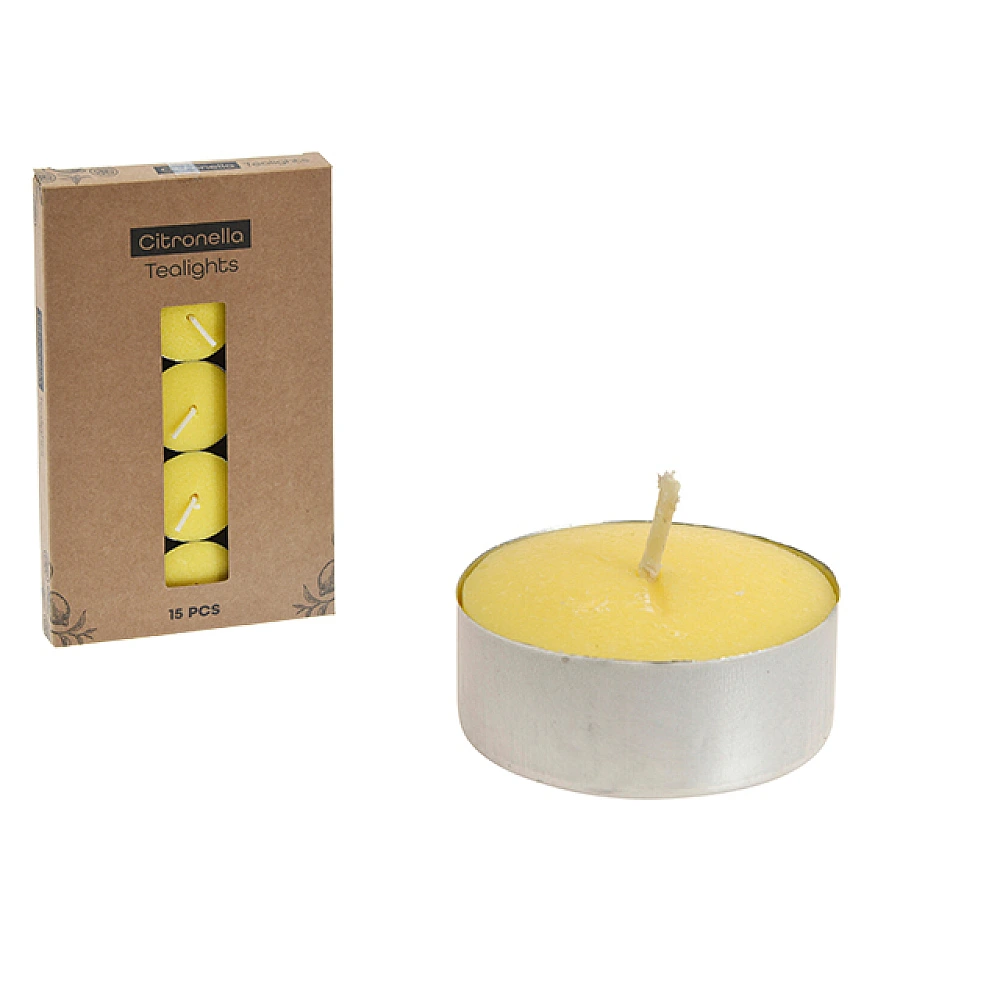 Set 15 lumanari citronella parfumata, pentru exterior