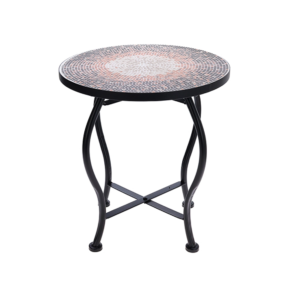 Masa Bistro Mozaic metal H40 cm, blat din piatra D38 cm