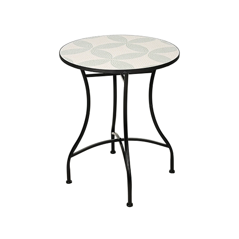 Masa Bistro Mozaic metal H71 cm, blat din piatra D60 cm