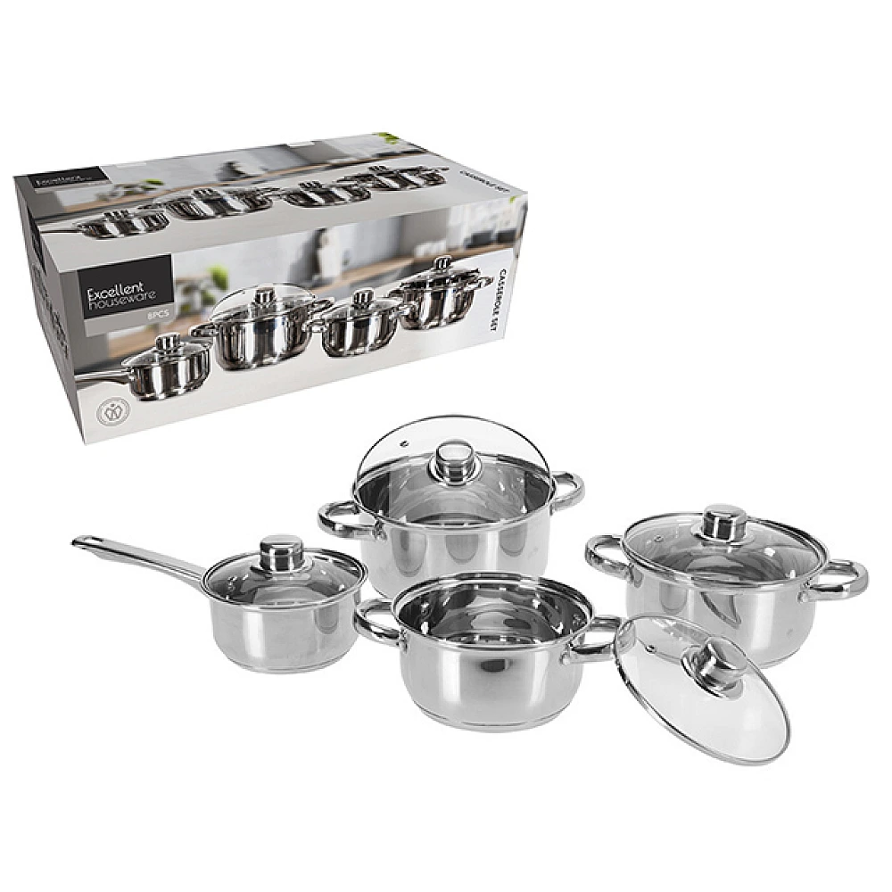 Set cratite cu capa EH 8buc, inox