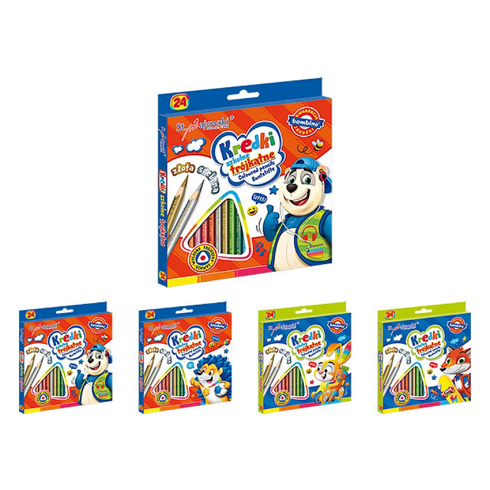 Set creioane colorate 24 buc triunghiulare Bambino