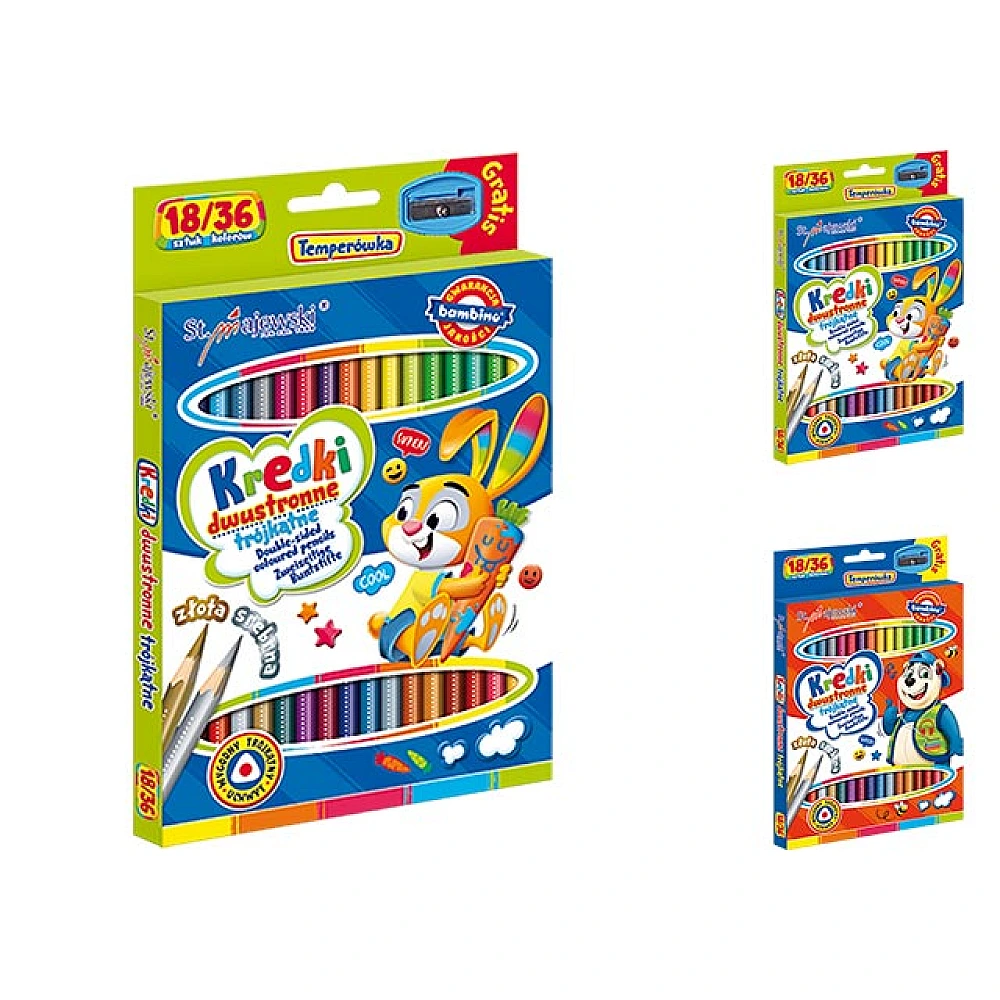 Set creioane colorate 18buc/36 culori cu ascutitor Bambino