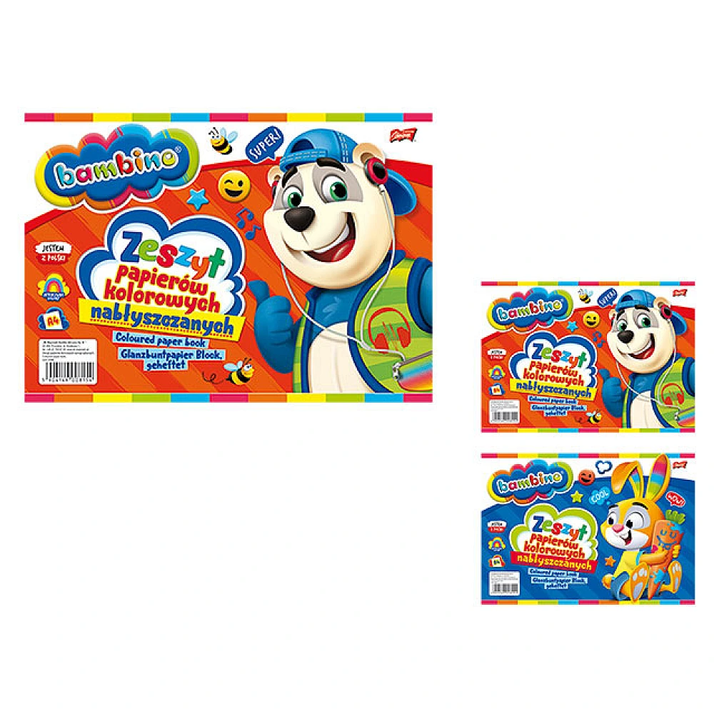 Set hartie colorata Bambino A4, 10 foi