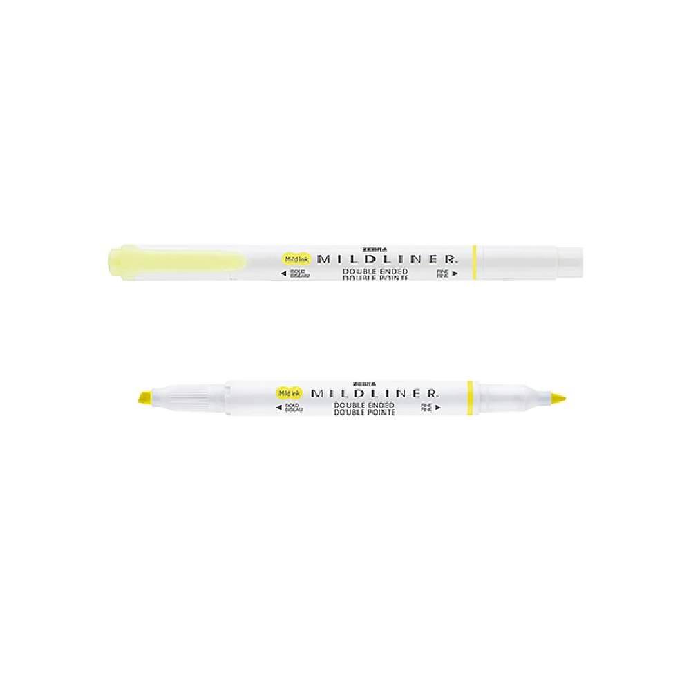 Marker Mildliner fluorescent pe doua fete, galben