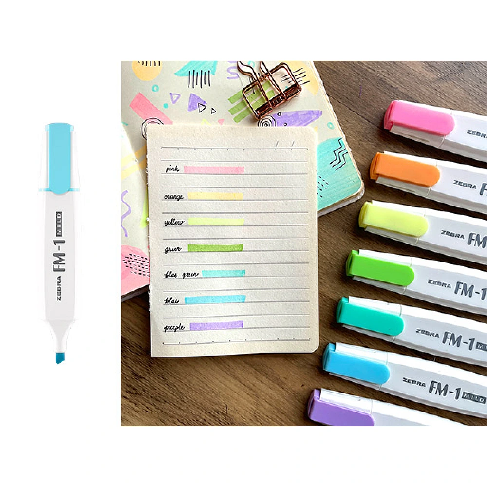 Textmarker Zebra FM-1, albastru