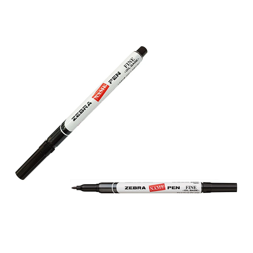 Marker permanent Zebra NAME, negru, 1.2/1.5 mm