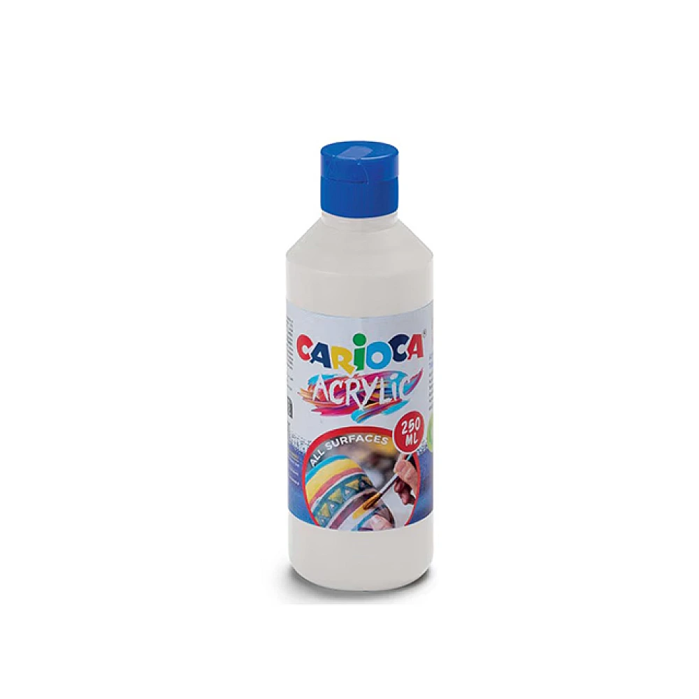 Acuarela acrilica pentru orice suprafata Carioca 250 ml, albă
