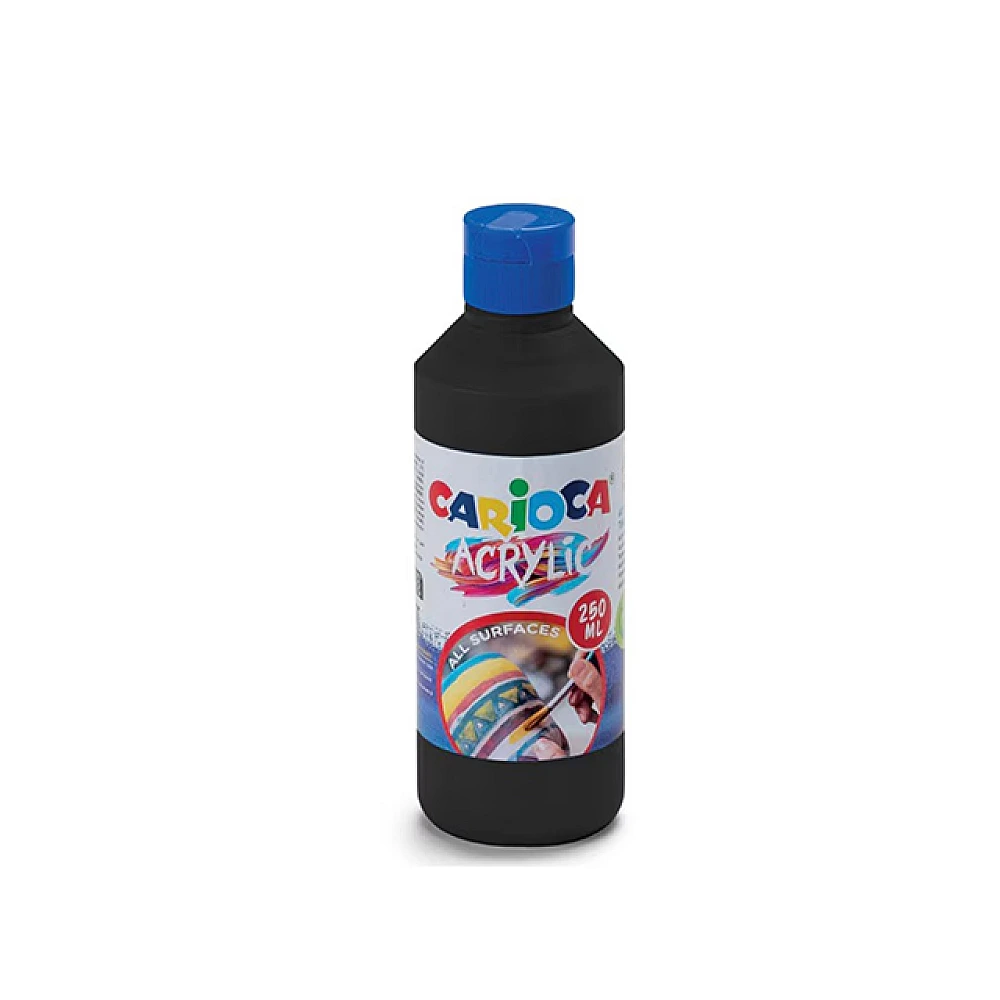 Acuarela acrilica pentru orice suprafata Carioca 250 ml, neagra