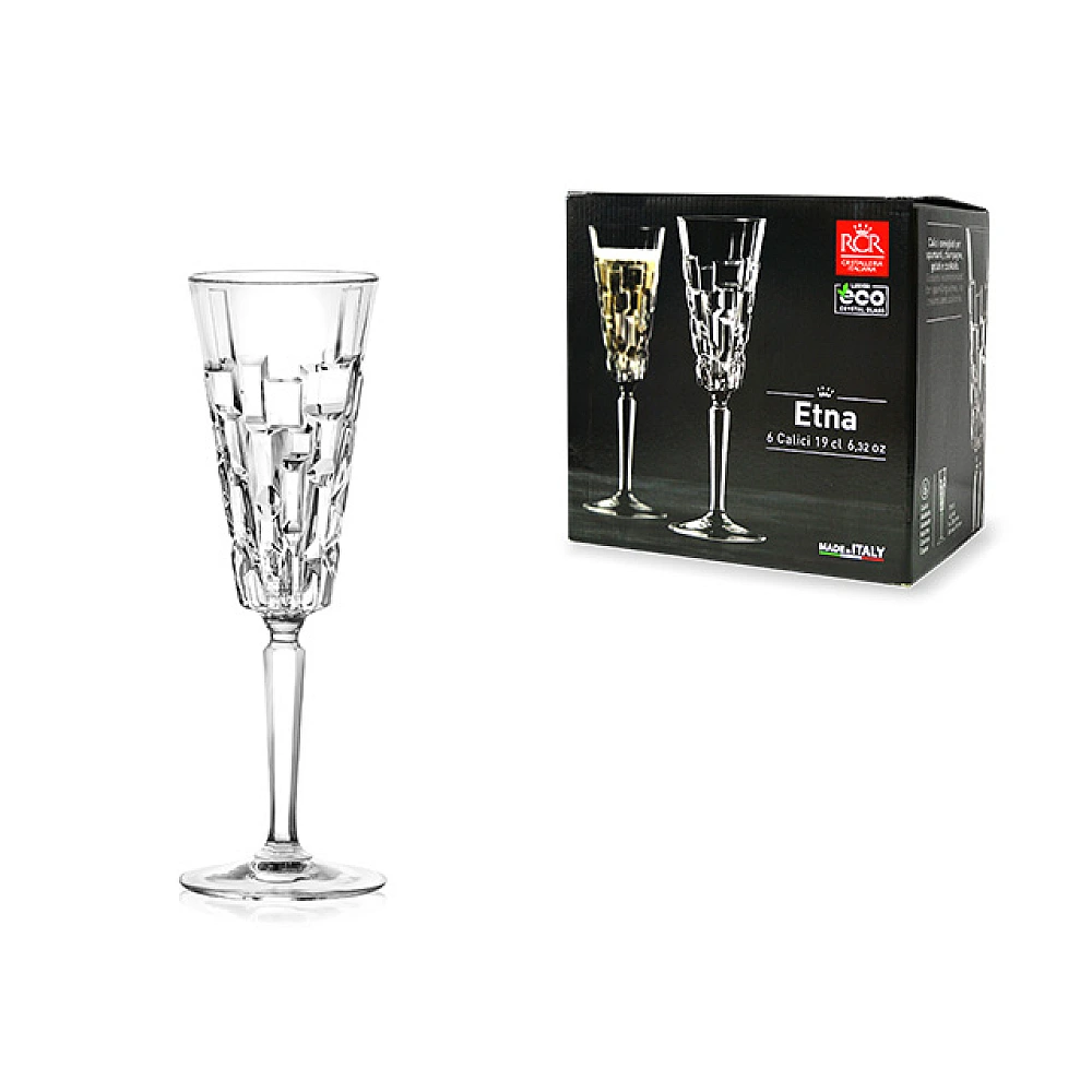 Set 6 pocale pentru sampanie Etna, 190ml