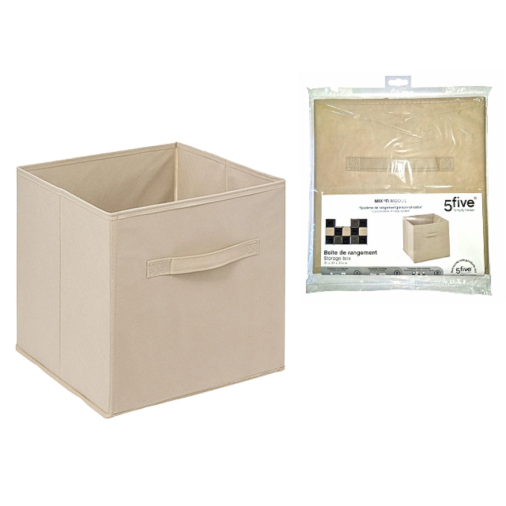 Cutie din textil 5Five Mix N'Modul 31X31X31 cm, bej