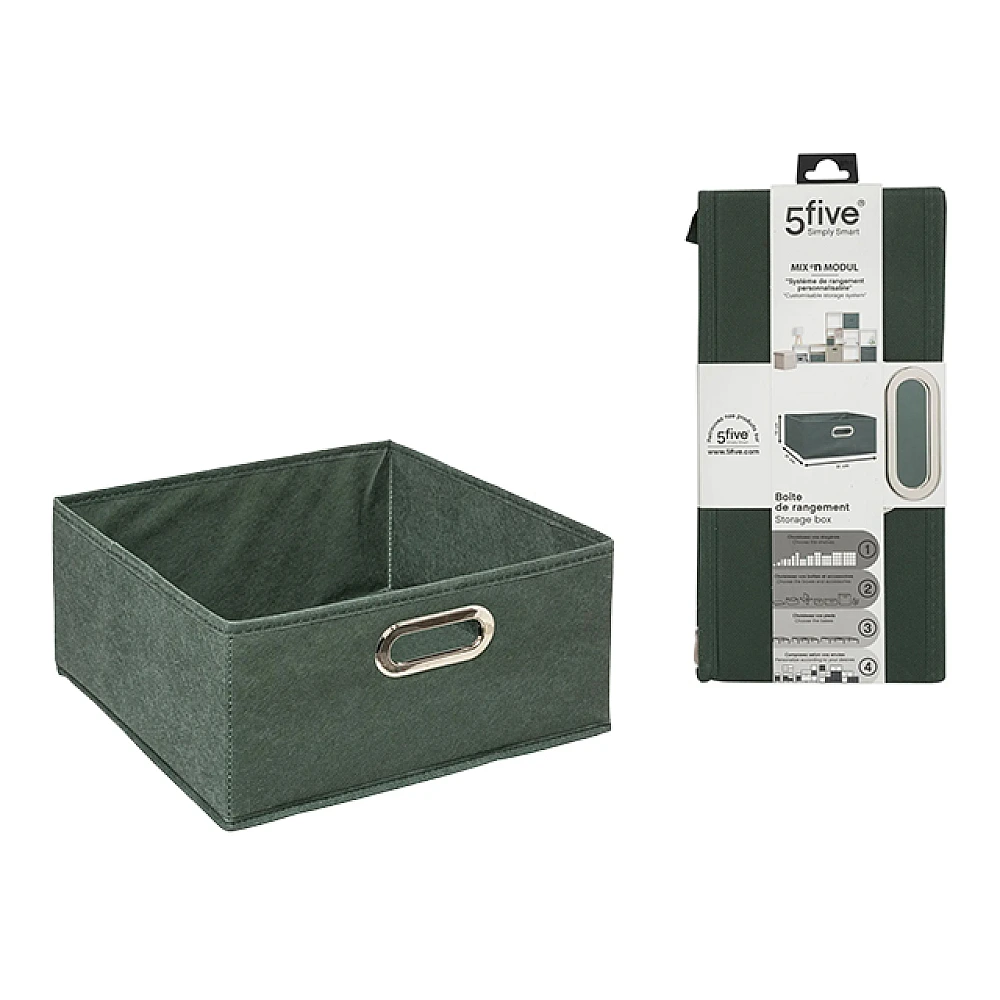 Cutie din textil 5Five Mix N'Modul 31X31X15 cm, haki