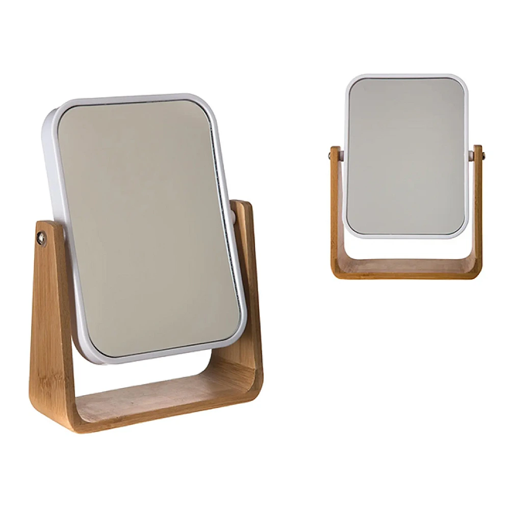 Oglinda de masa 5Five 6X16X22 cm, alb, bambus