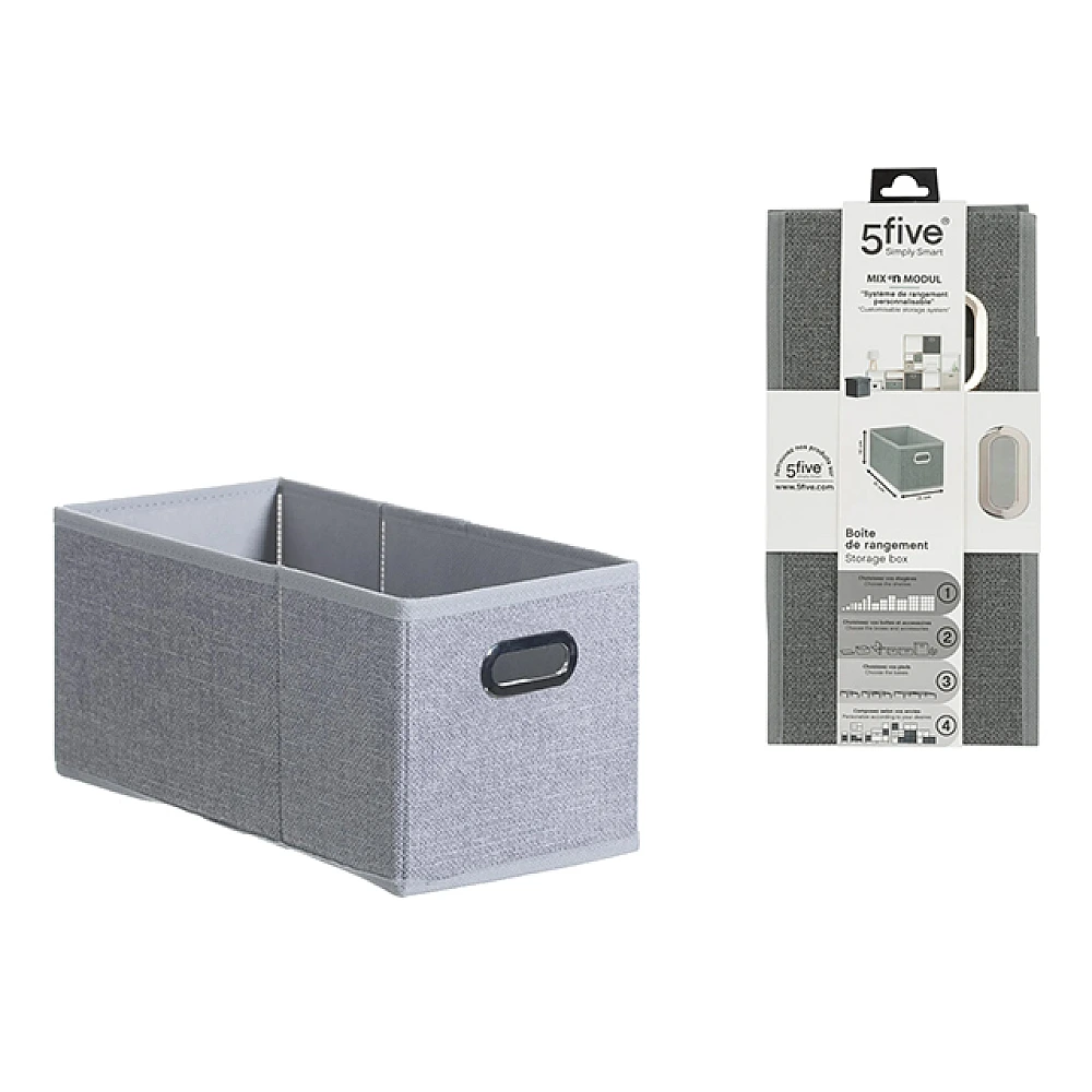 Cutie din textil 5Five Mix N'Modul 15X31X15 cm, gri