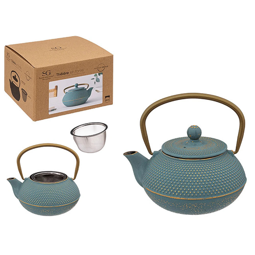 Ceainic pentru infuzie din fonta 0.8 l SG Jade, verde