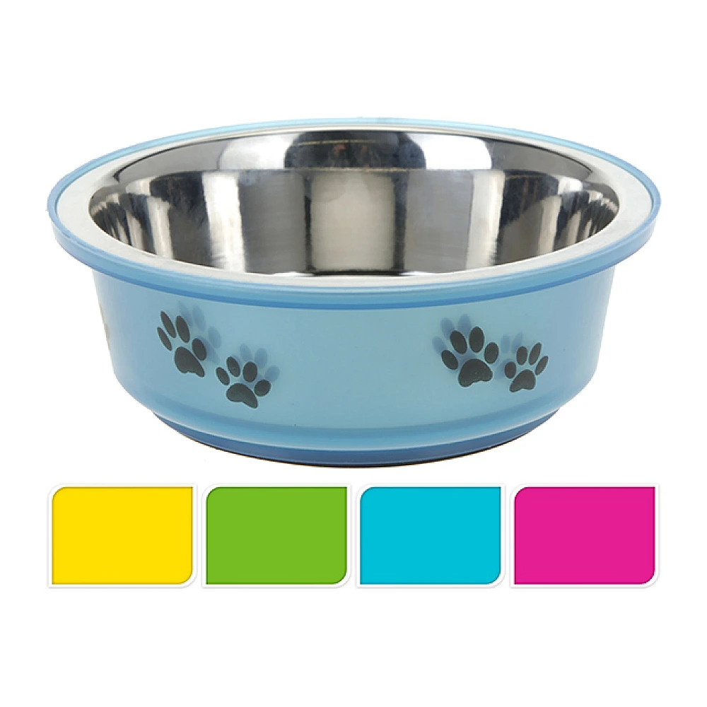 Castron pentru animale Pets 0.35l, 14cm, antiderapanta, albastru, inox