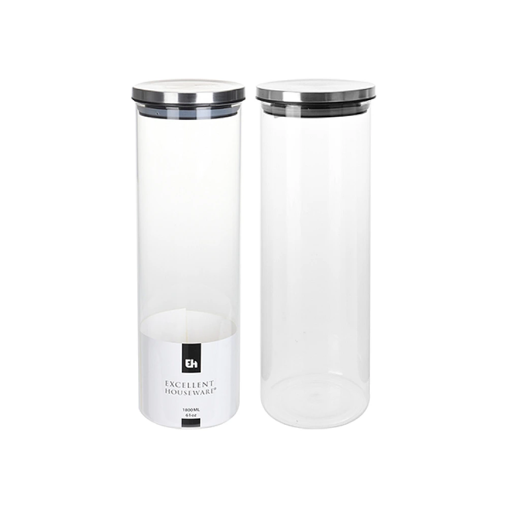 Borcan din sticlal EH 1.8l, 30.5cm, capac din metal