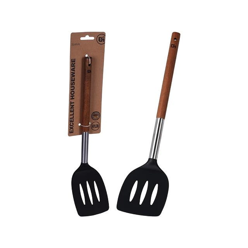 Lopatica cu gauri EH 34cm, nailon, maner din lemn