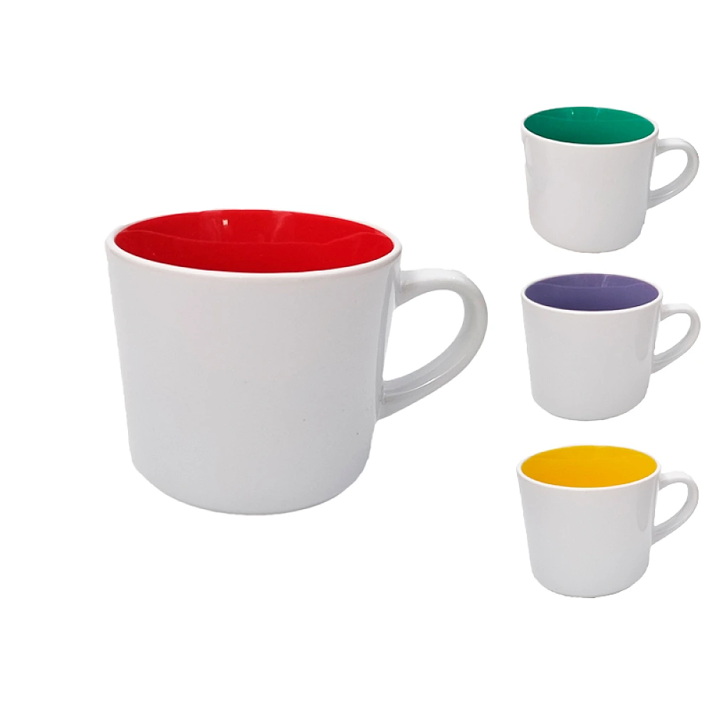 Cana 400ml alba cu interior colorat