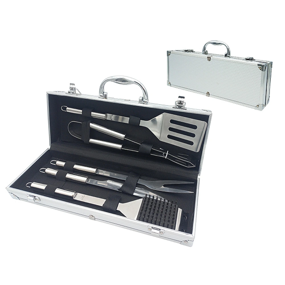 Instrumente pentru gratar BBQ 5buc, in valiza 38X14X8cm
