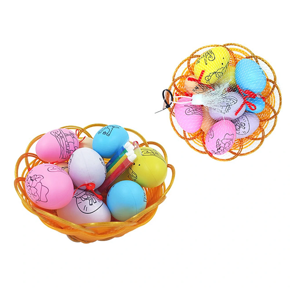 Set oua de Paste 10 buc + 4 careoci, in cos