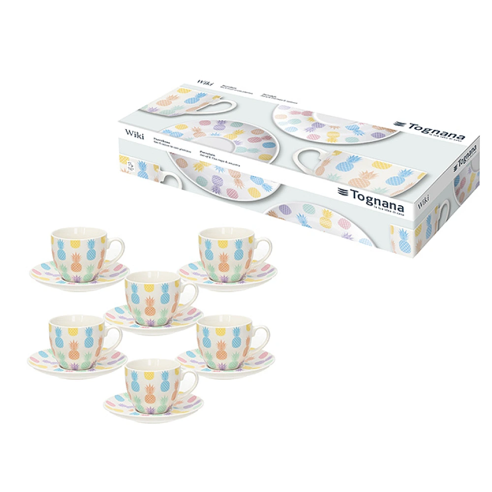Set 6 căni pentru cafea cu farfurioare Tognana Wiki, portelan
