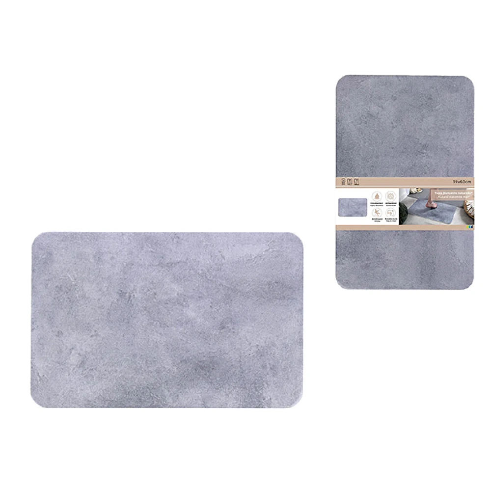 Covoras pentru baie 39X60cm Tendance, diatomit, gri