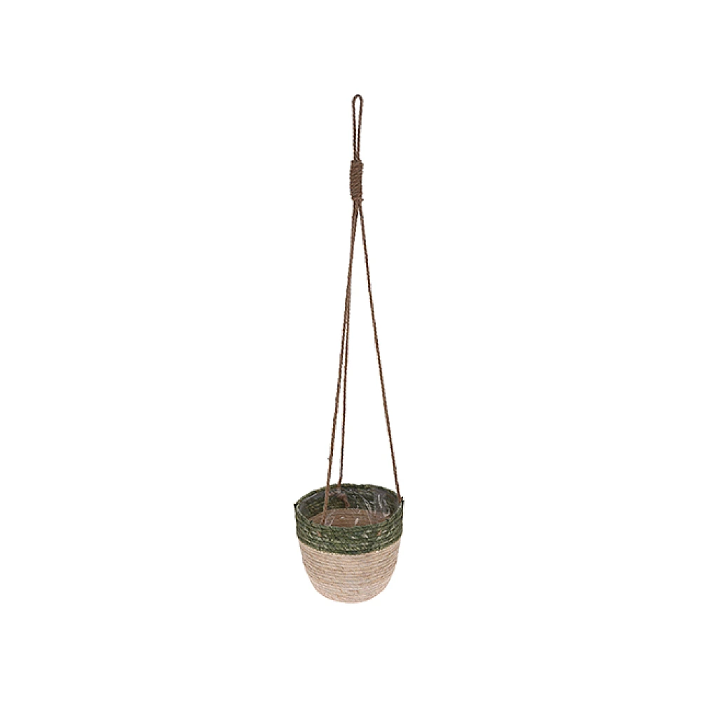 Ghiveci impletite suspendabile D22cm, H18cm, linia verde