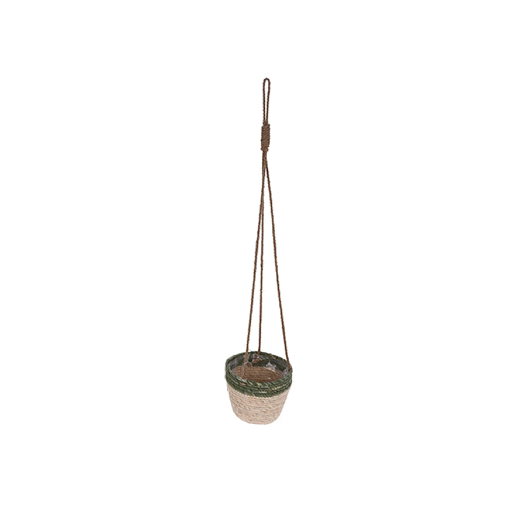Ghiveci impletite suspendabile D22cm, H16cm, linia verde